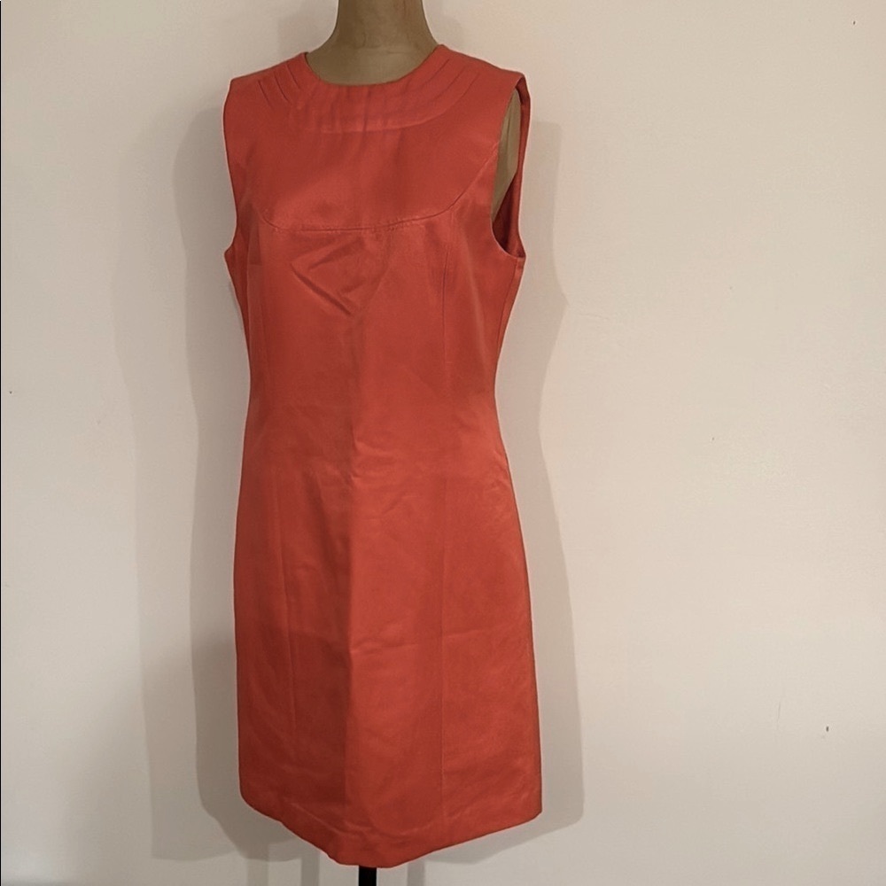 Tory Burch sz 10 Elegant Orange Sleeveless Dress cotton wool silk great cond